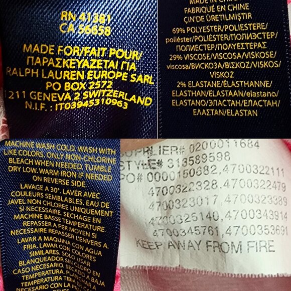 POLO RALPH LAUREN Girls Pleated A-Line Dress Medium (8-10) Pink Striped - Picture 6 of 6